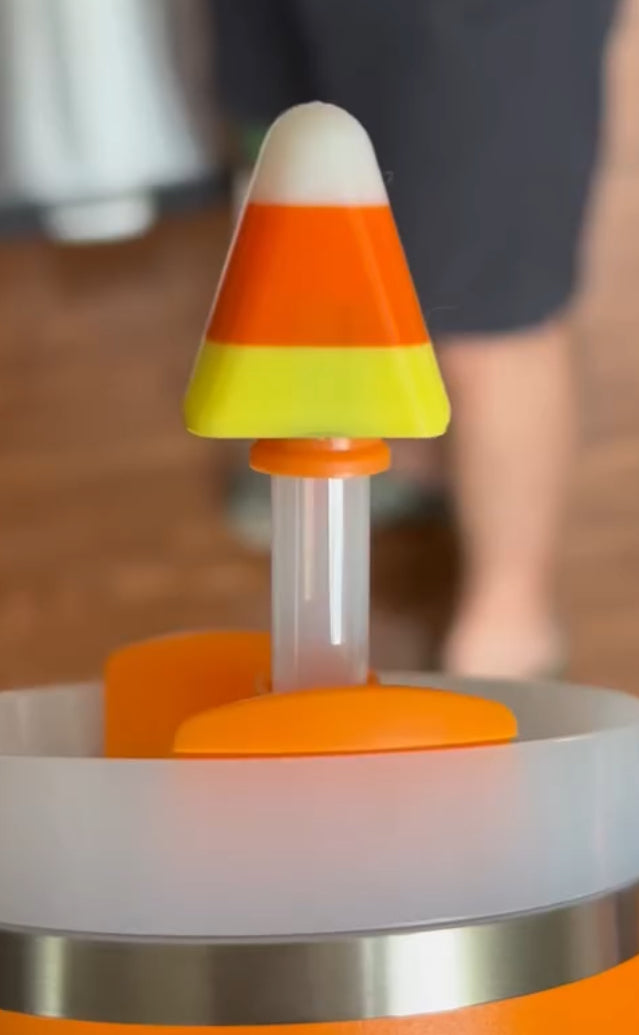 Candy corn straw topper