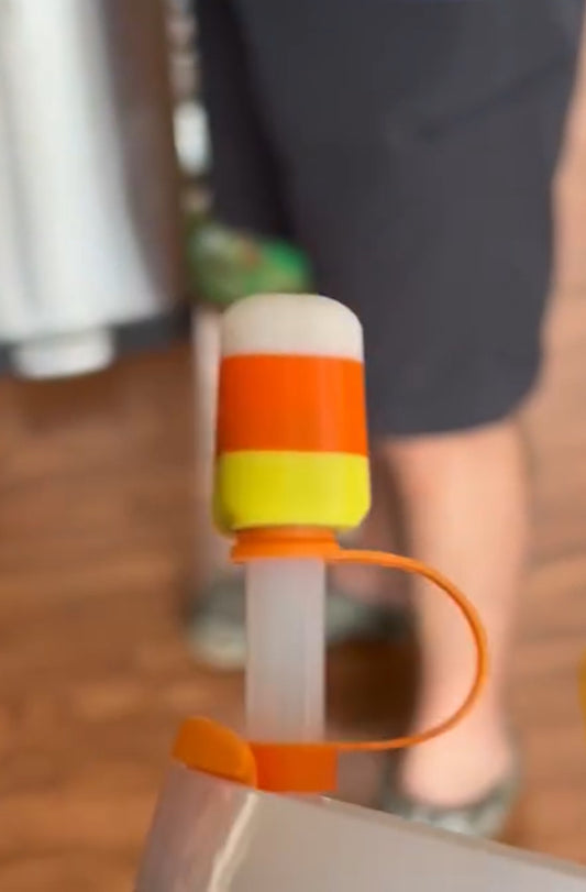 Candy corn straw topper