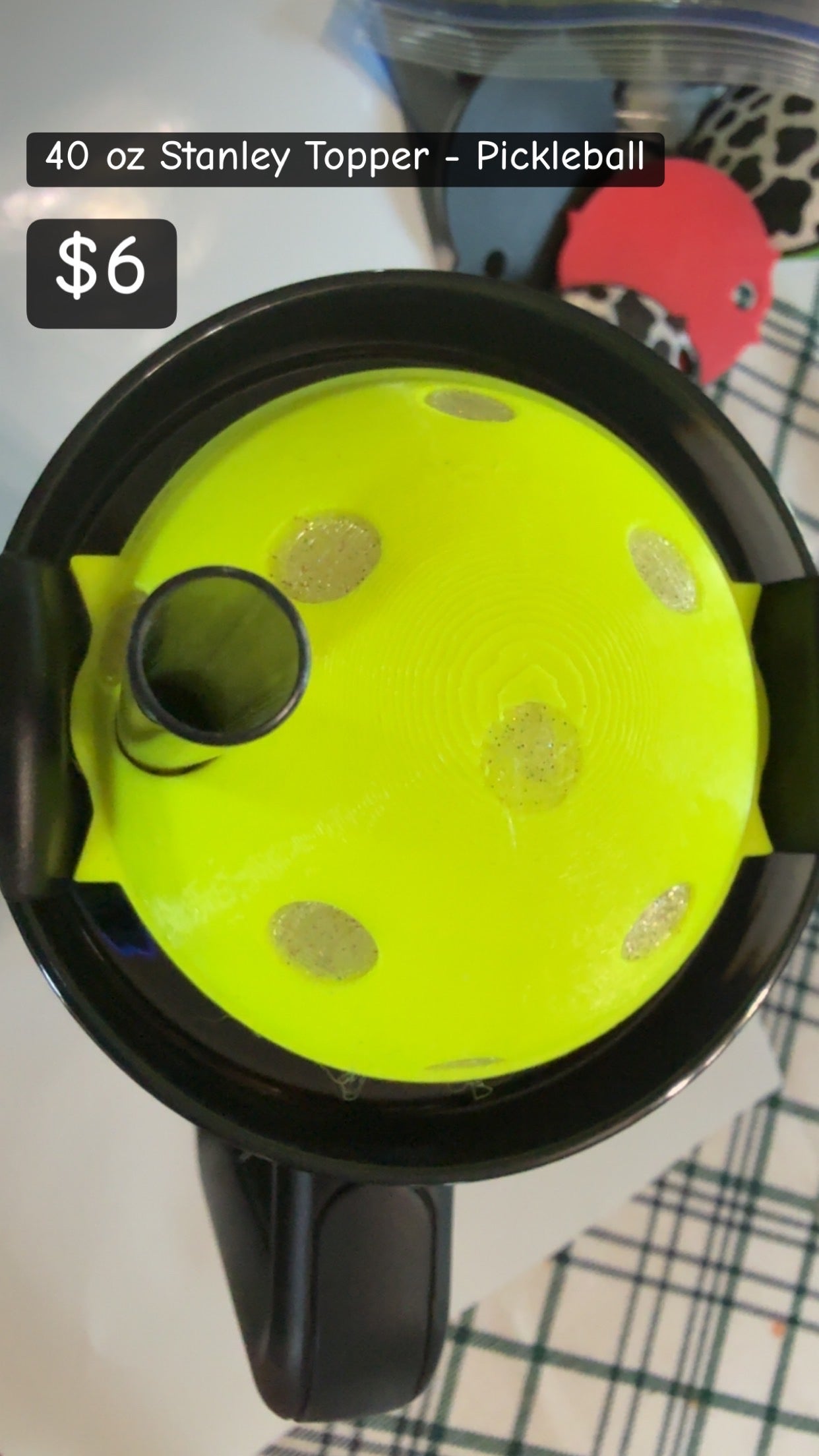 40 oz- 3D Printed - Pickleball Stanley Topper