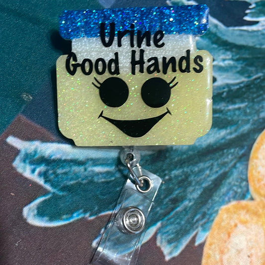 #2 Urine Good Hands Retrac. Badge reel
