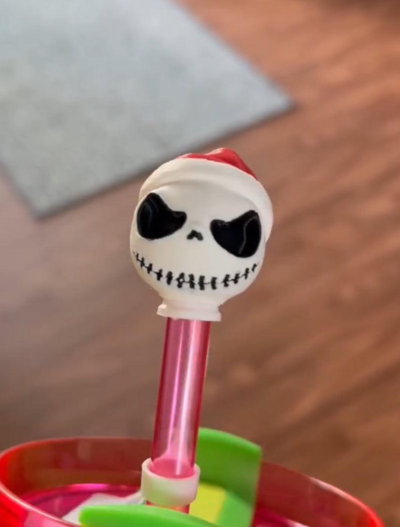 Christmas Skelly straw topper