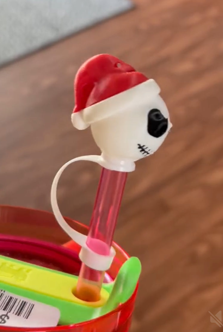 Christmas Skelly straw topper