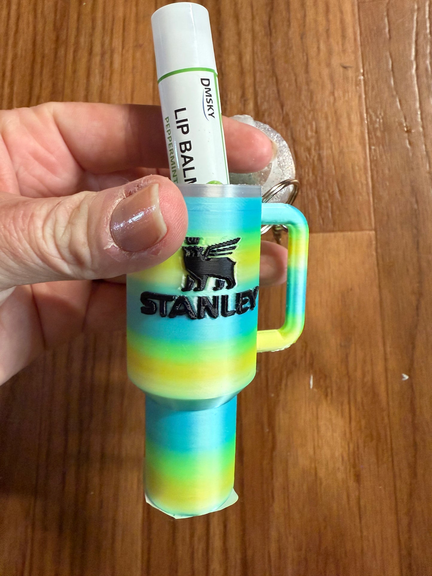 Tumbler/ Chapstick Keychain (Lime Green)