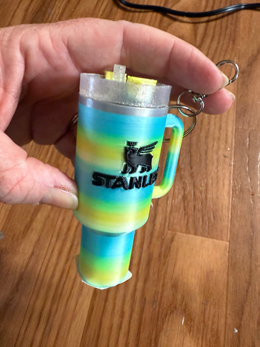 Tumbler/ Chapstick keychain (green/blue/yellow)