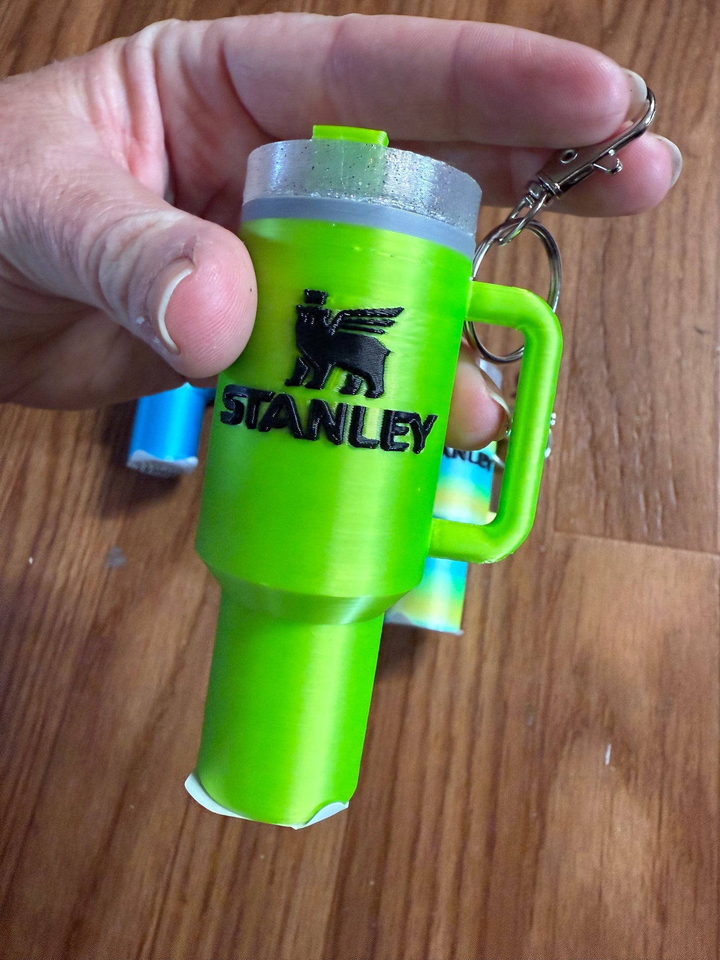 Tumbler/ Chapstick Keychain (Lime Green)