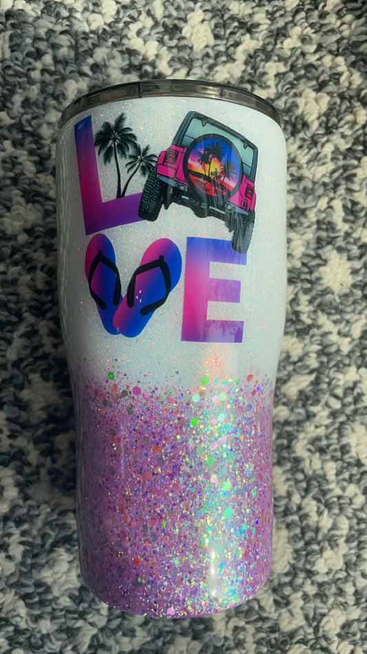 20 oz Curved Love Jeep
