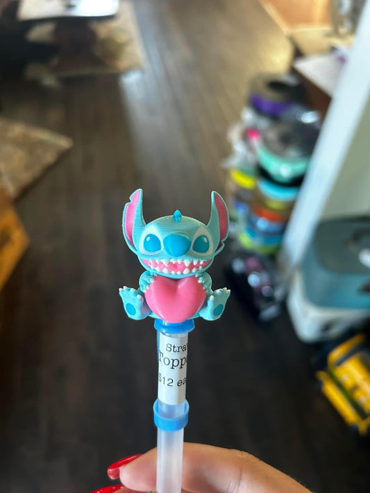 Light blue alien straw topper