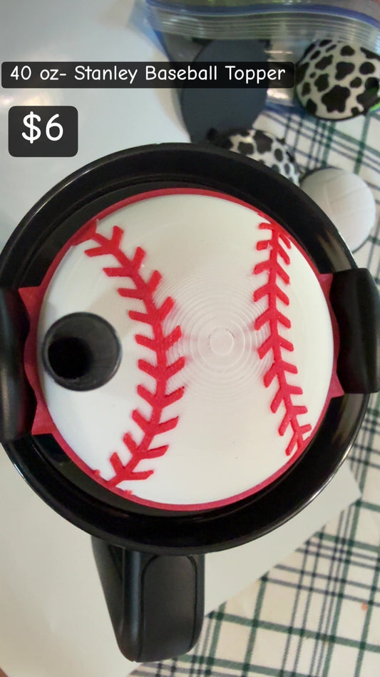 40 oz- 3D Printed Stanley Baseball Topper