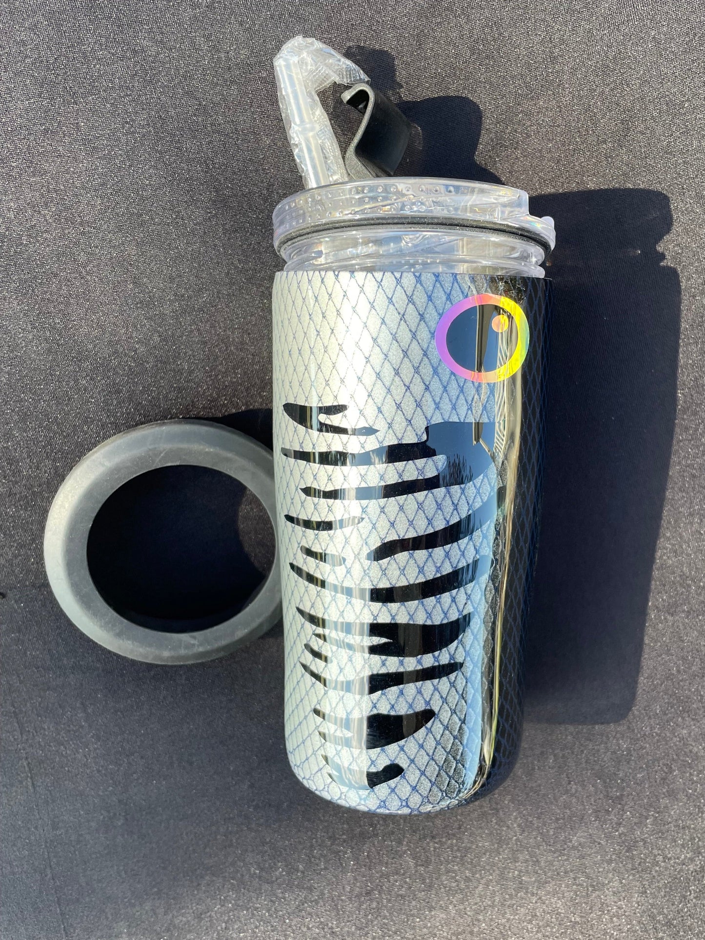 Black Silver Fish Koozie/ 15 oz (B2)