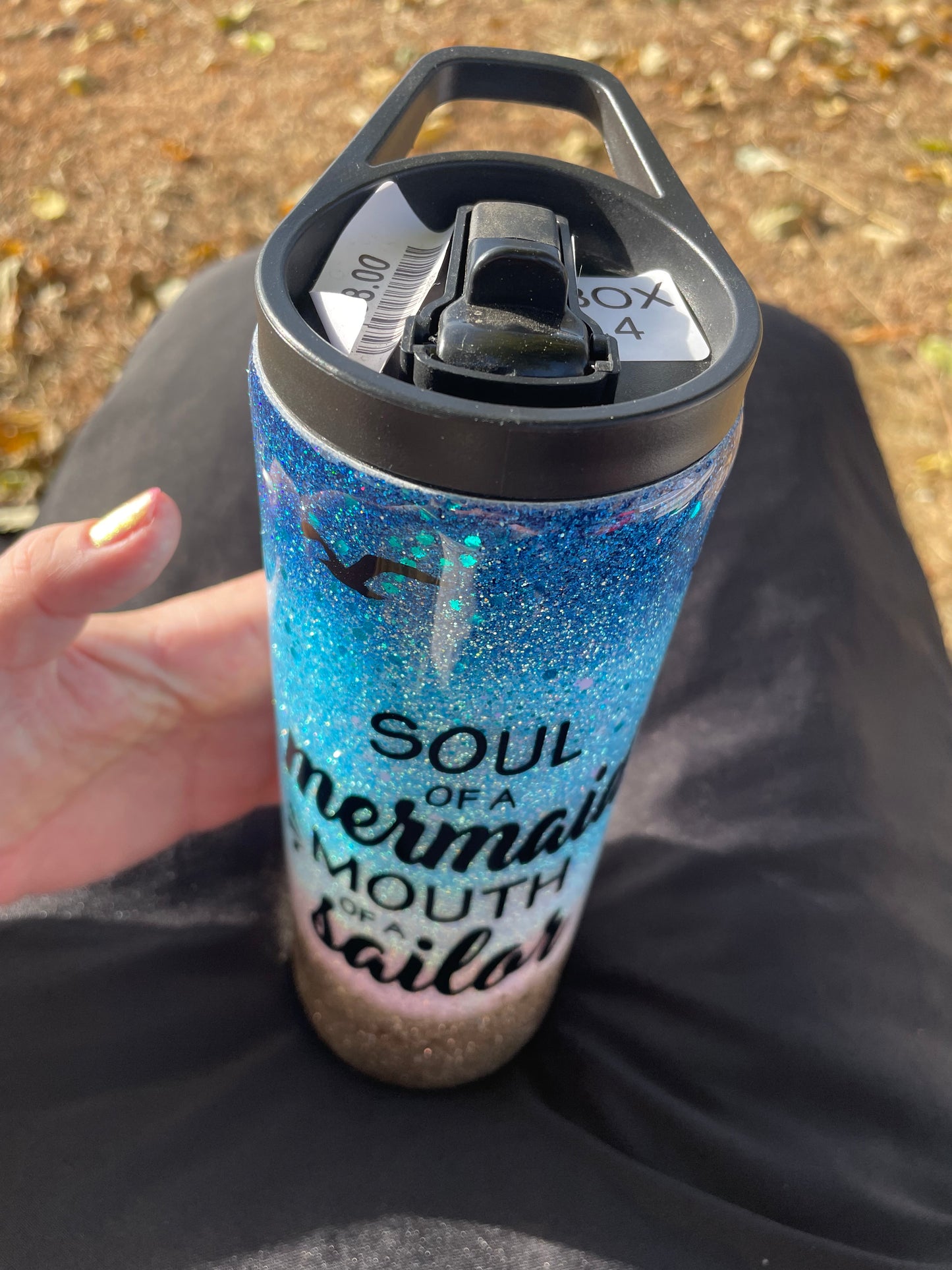 Soul of a mermaid 20 oz skinny flip straw (B4C29)