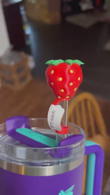 Strawberry straw topper