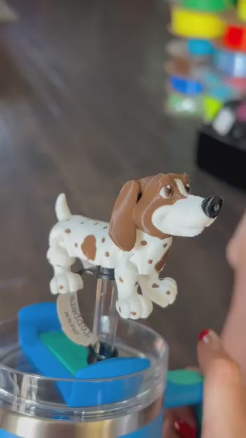 Dapple Weiner dog straw topper