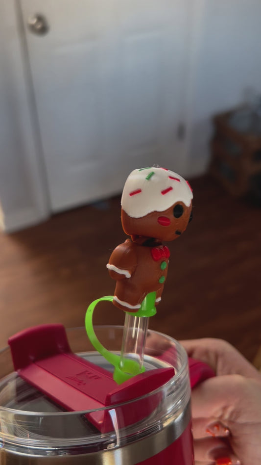 Gingerbread man straw topper