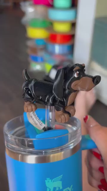 Weiner dog straw topper