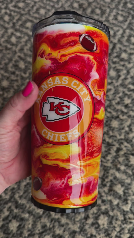 20 oz- Screw on lid- KC Chiefs (b4c82)