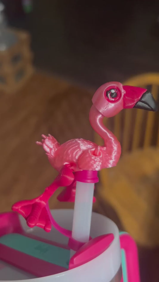 Silky flamingo straw topper