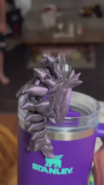 Shiny purple wyvern straw topper