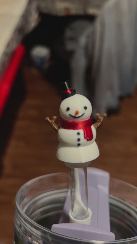 Snowman straw topper