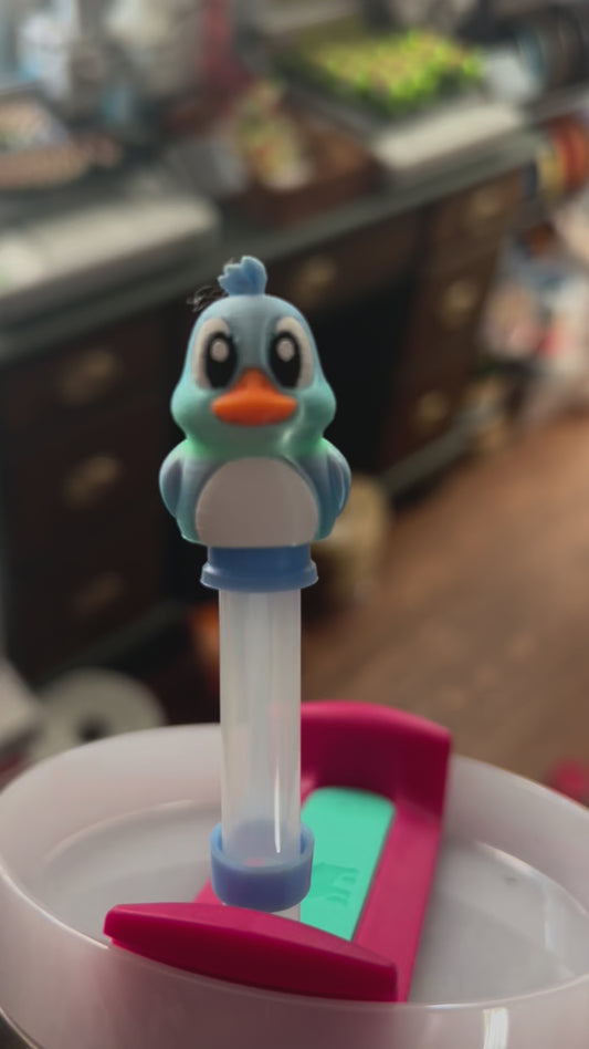 Blue ombré duck straw topper