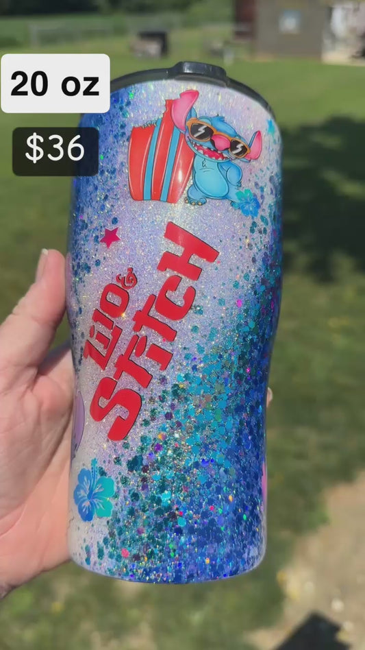 20 oz- Blue white Alien Swirl