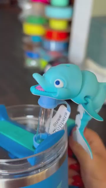 Dolphin straw topper