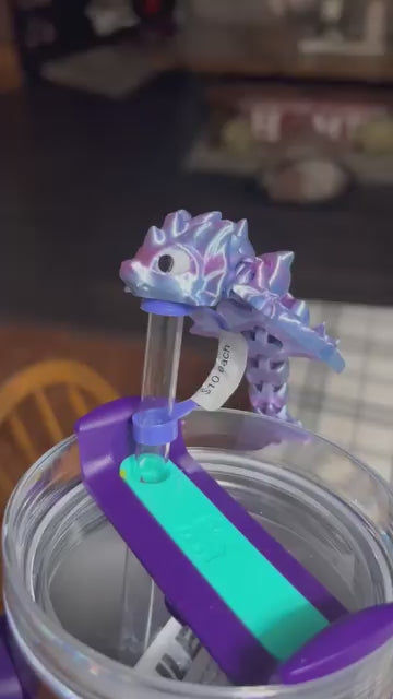 Silky purple wyvern straw topper