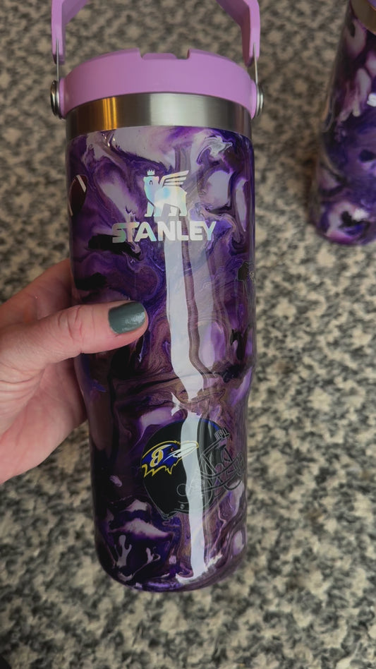 30 oz Stanley Fliptop- Ravens Holographic logo (35)