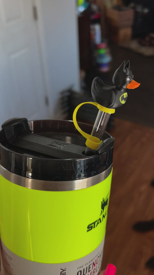 Bat duck straw topper