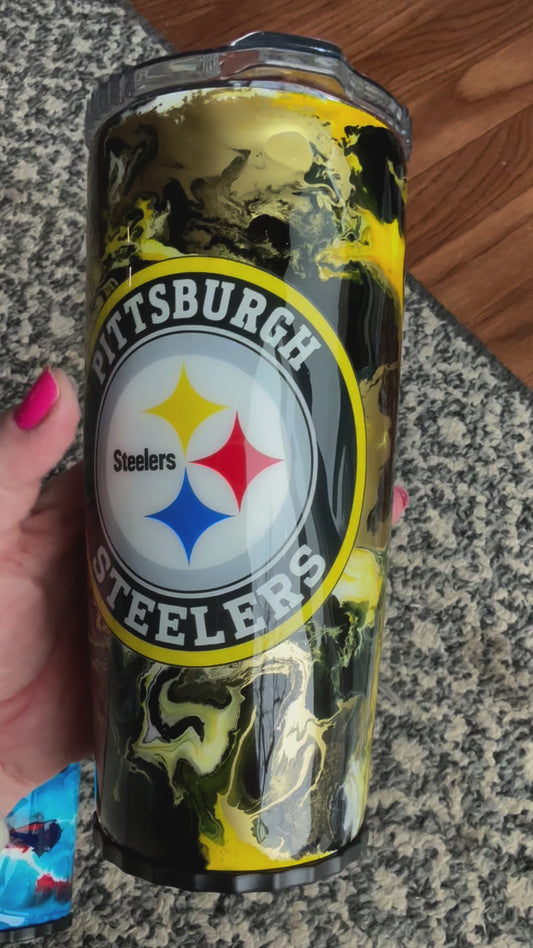 20 oz. Screw on lid- Pittsburg Steelers (b4c85)