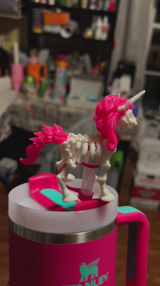 Pink skeleton unicorn