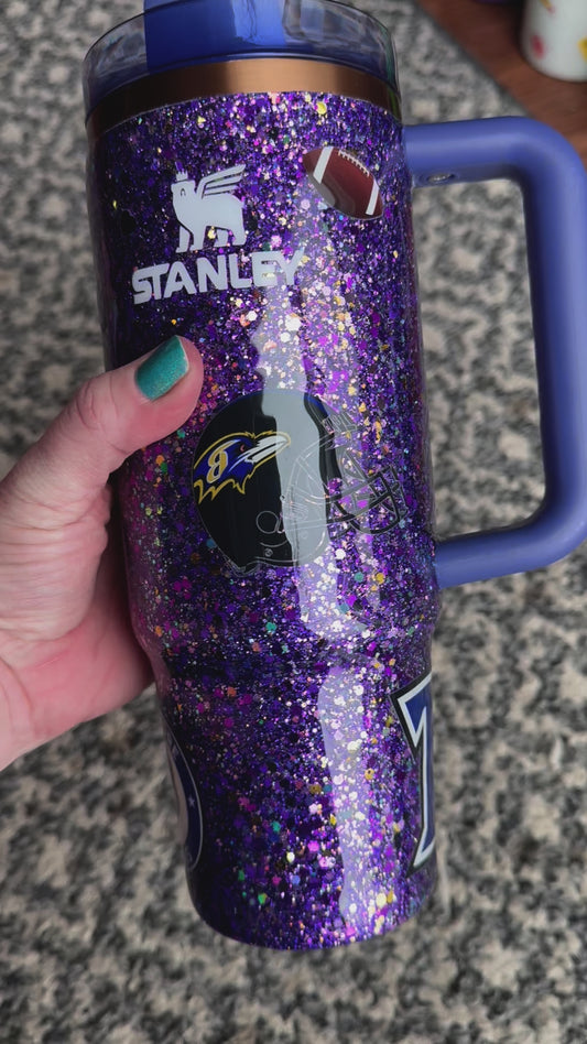 30 oz Stanley Quencher- Raven glitter (45)